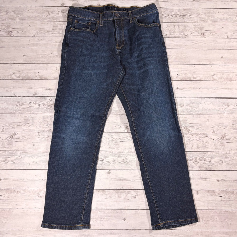 Lucky Brand 221 Straight Leg Jeans Mens 33x30 Dark Wash Blue Denim Pants